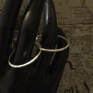 NWOT Sterling Silver Rope Hoop Earrings